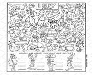 Printable I Spy Dogs coloring pages